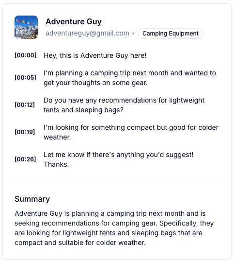 AI-powered transcripts, summaries, and more 🤖
