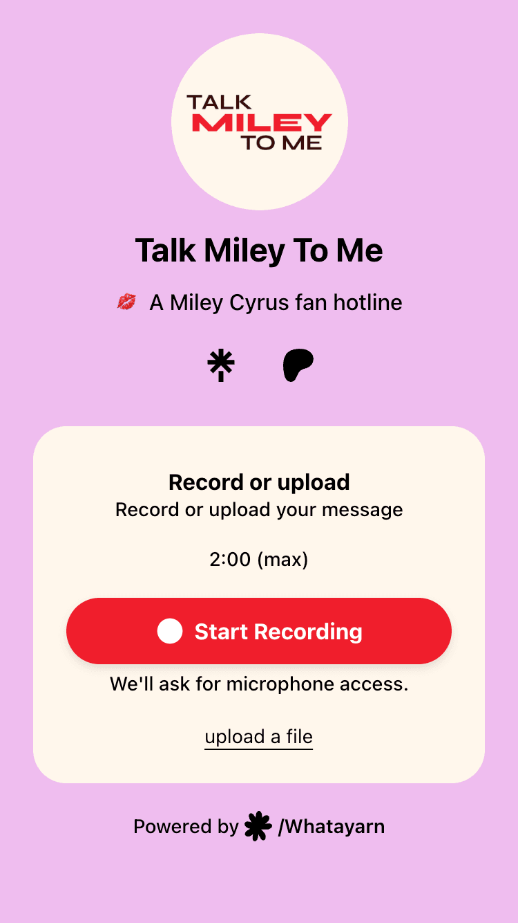 Talk Miley to Me page