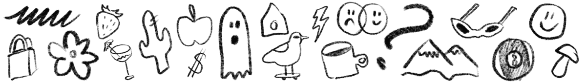 Decorative icons representing diverse personalities and interests. Imagine all the stories you could hear.