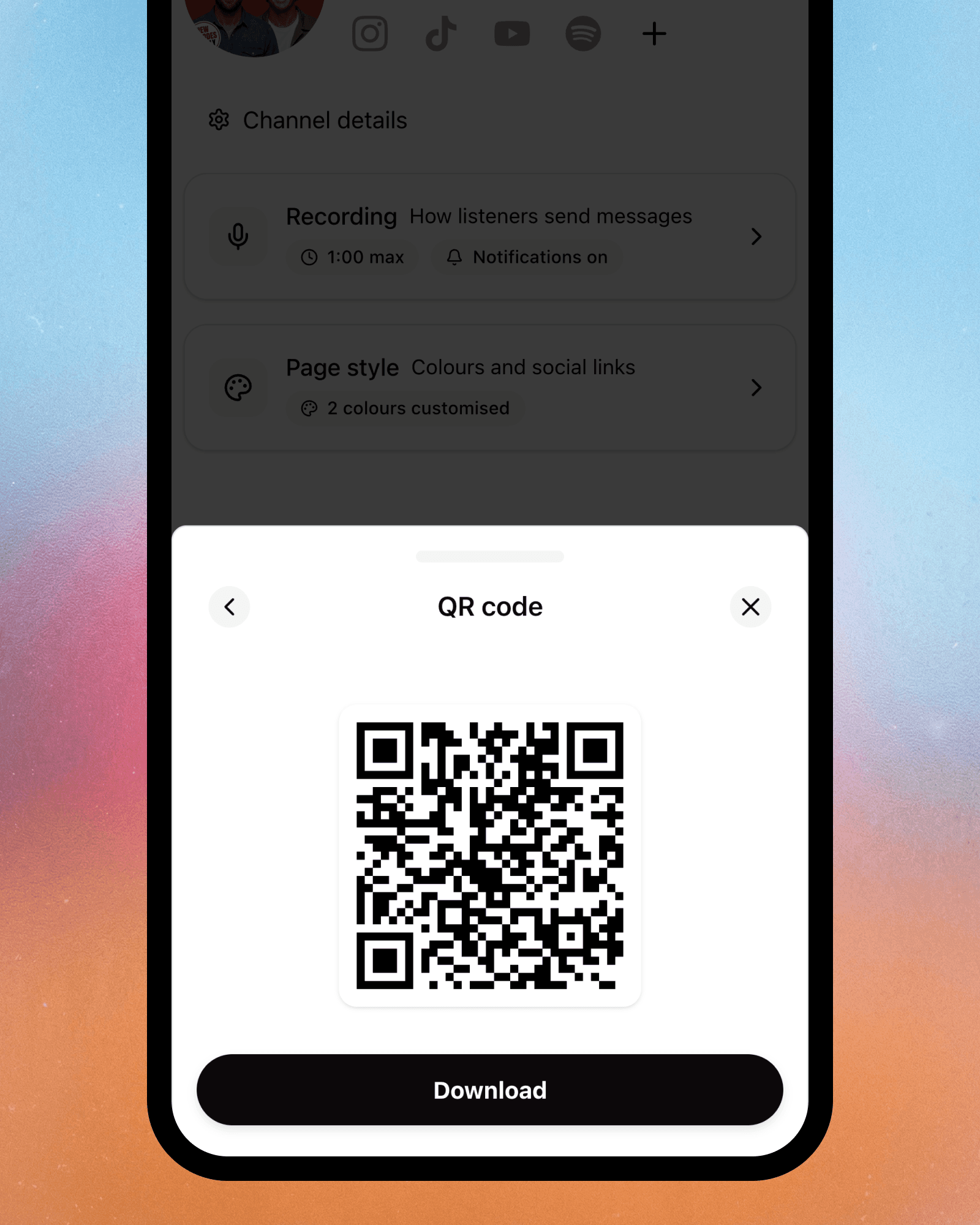 Share with a QR code