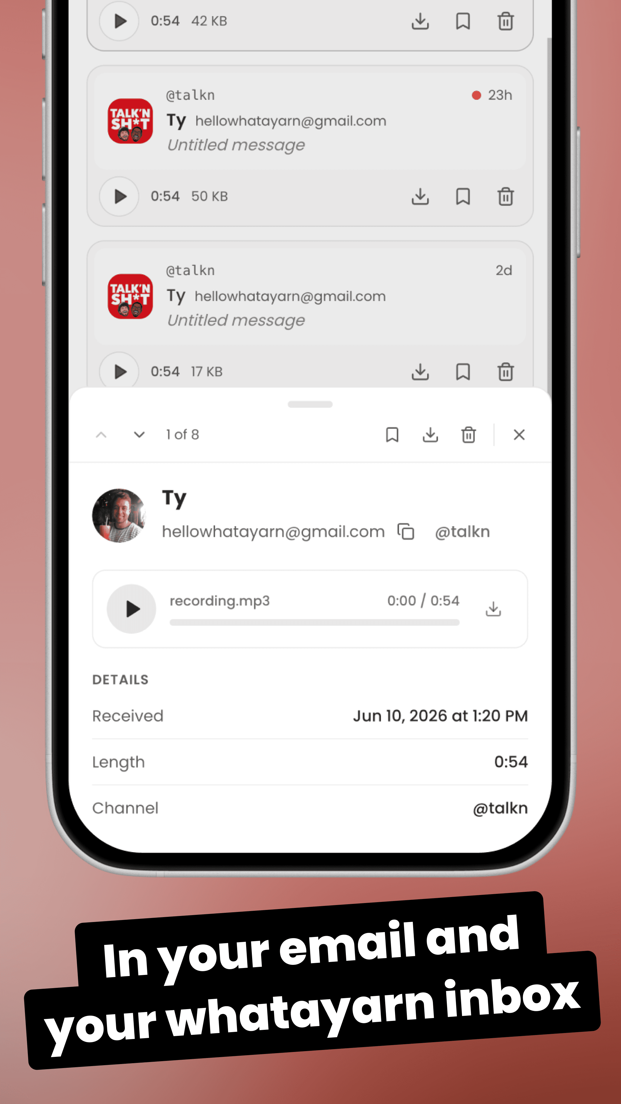 MP3s in your inbox